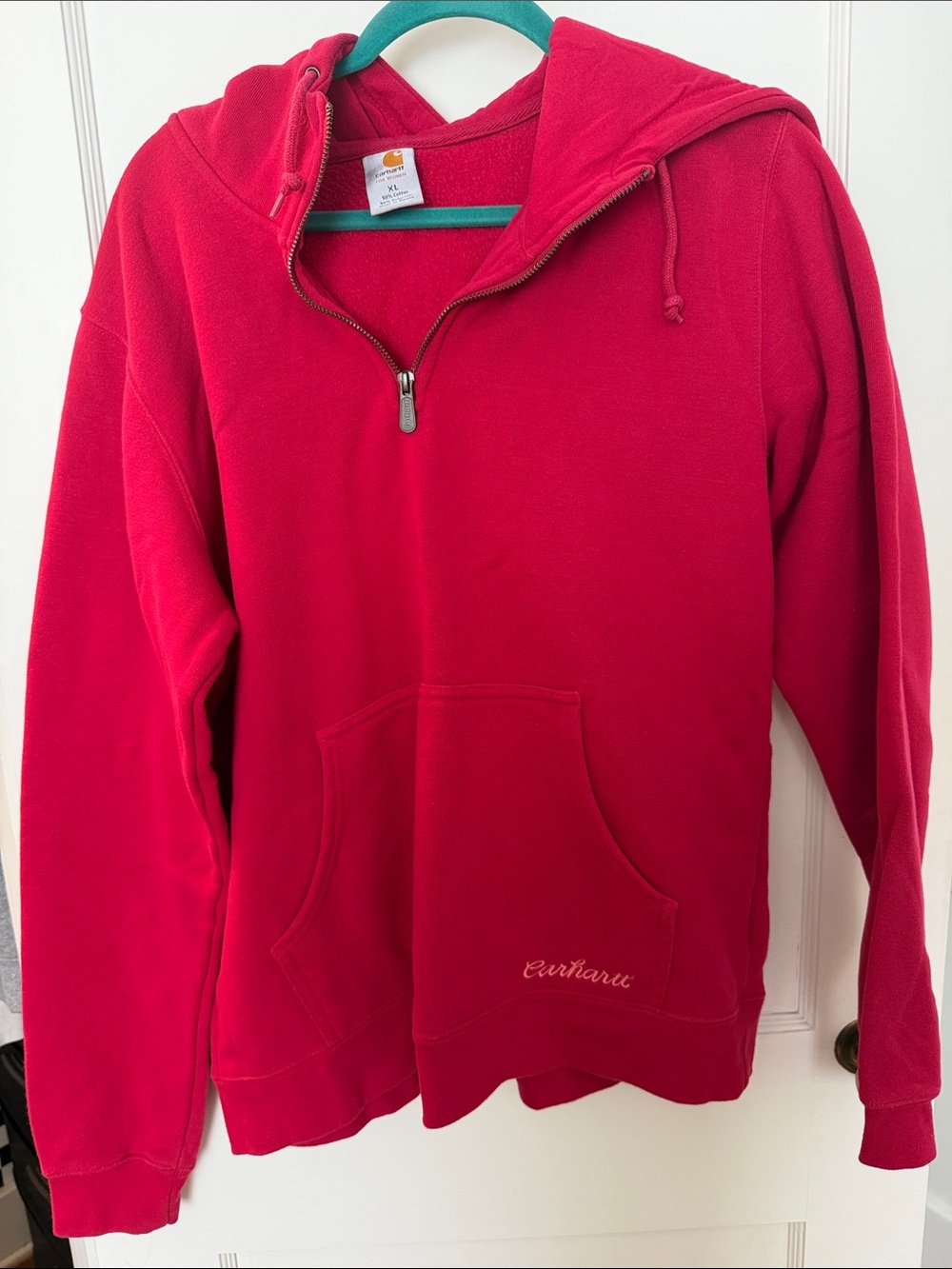Carhartt Hot Pink Half-Zip Hooded Pullover